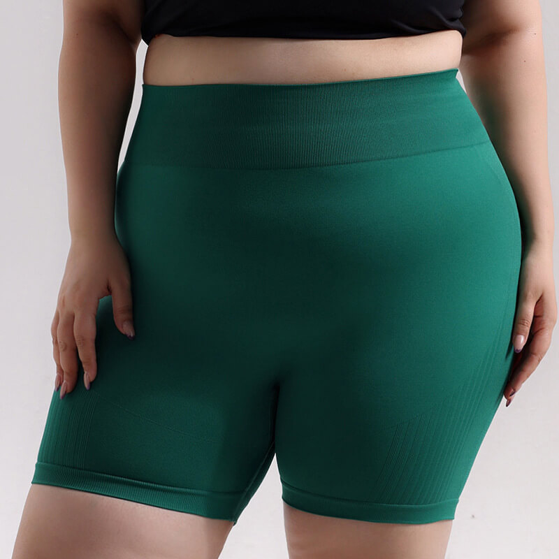 Plus-size yoga & Pilates green shorts