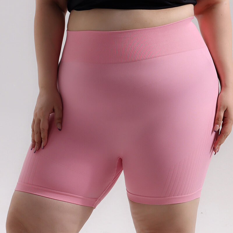 Plus-size yoga & Pilates pink shorts