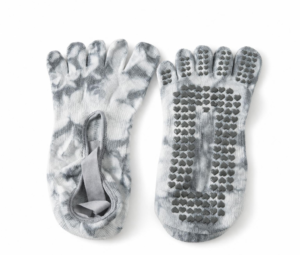 Woman's Grey Five Toe Non Slip Socks